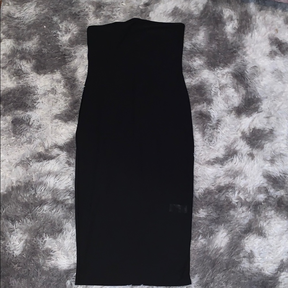 Black tube top dress